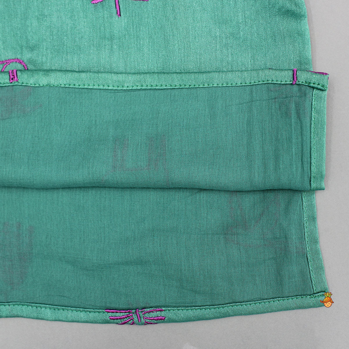 Green Embroidered Kurti And Flared Palazzo