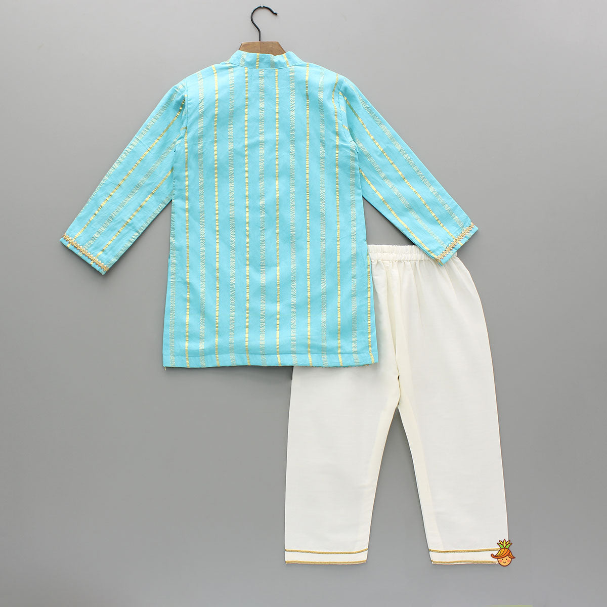 Blue Embellished Kurta And Pyjama