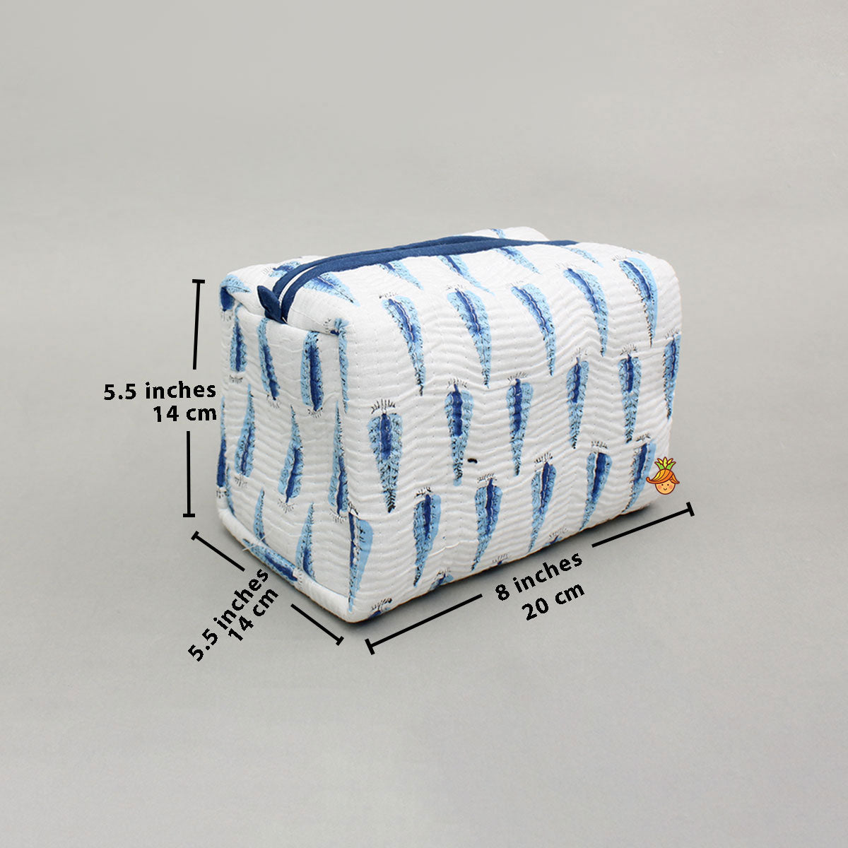 Fringe-Detailed Blue Pouch Bags - Set Of 2