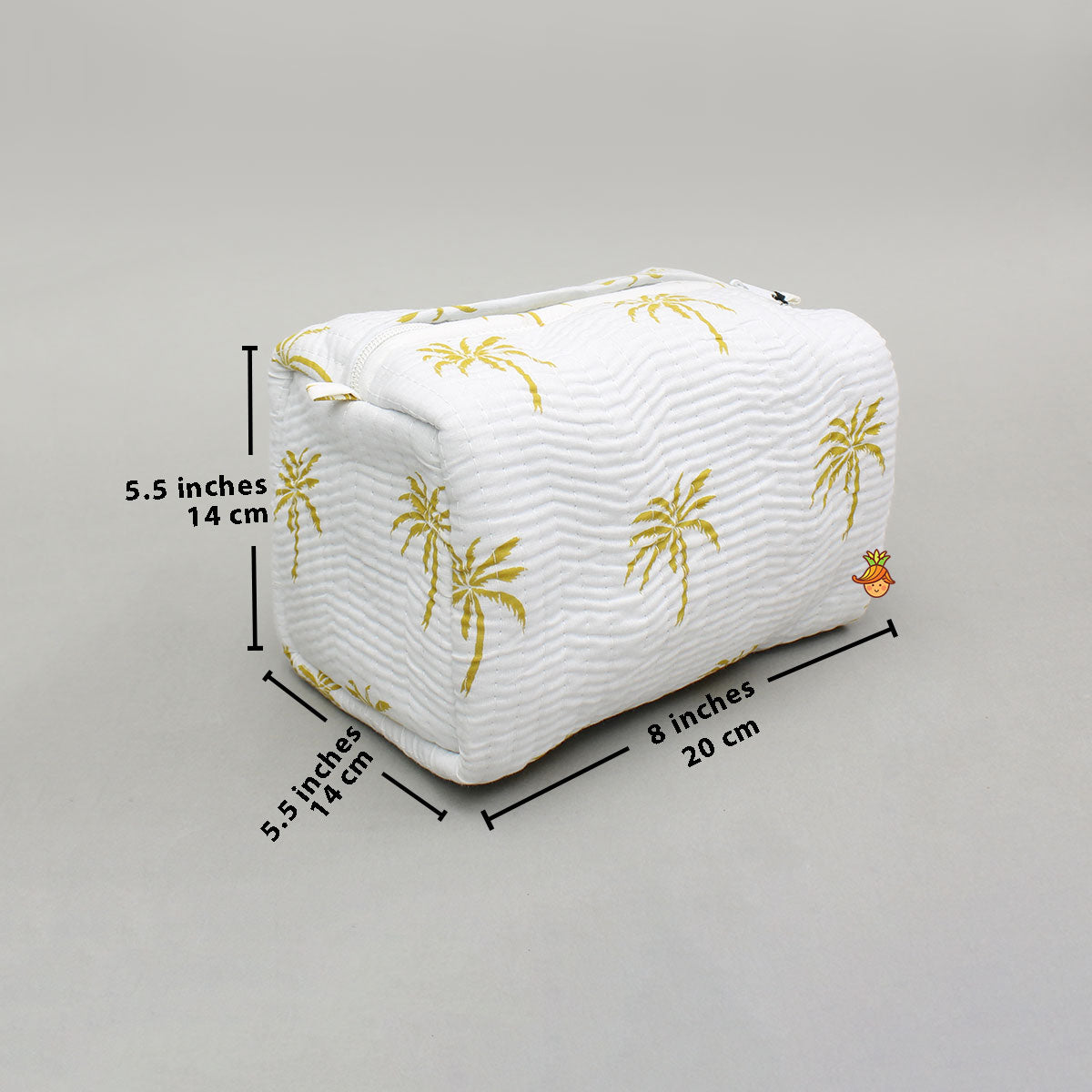 Tree Printed White Pouch Bags - Set Of 2