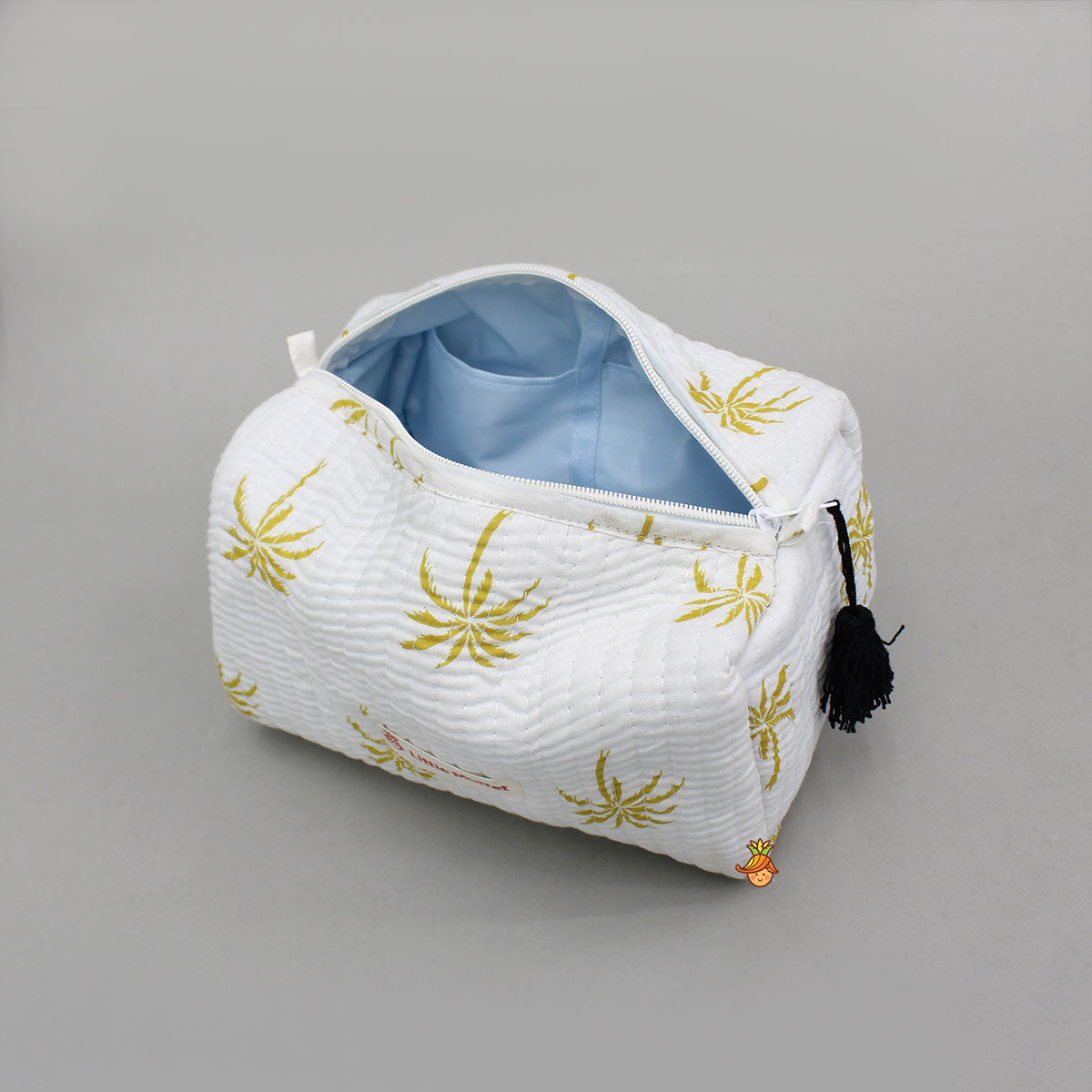 Tree Printed White Pouch Bags - Set Of 2