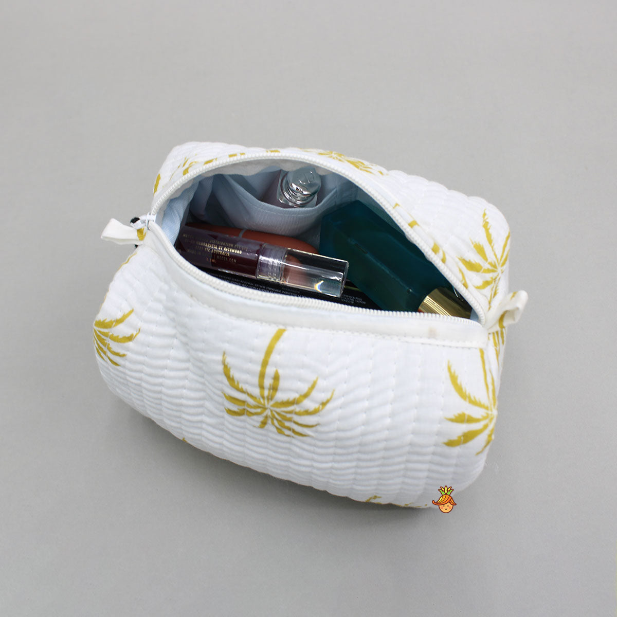 Tree Printed White Pouch Bags - Set Of 2
