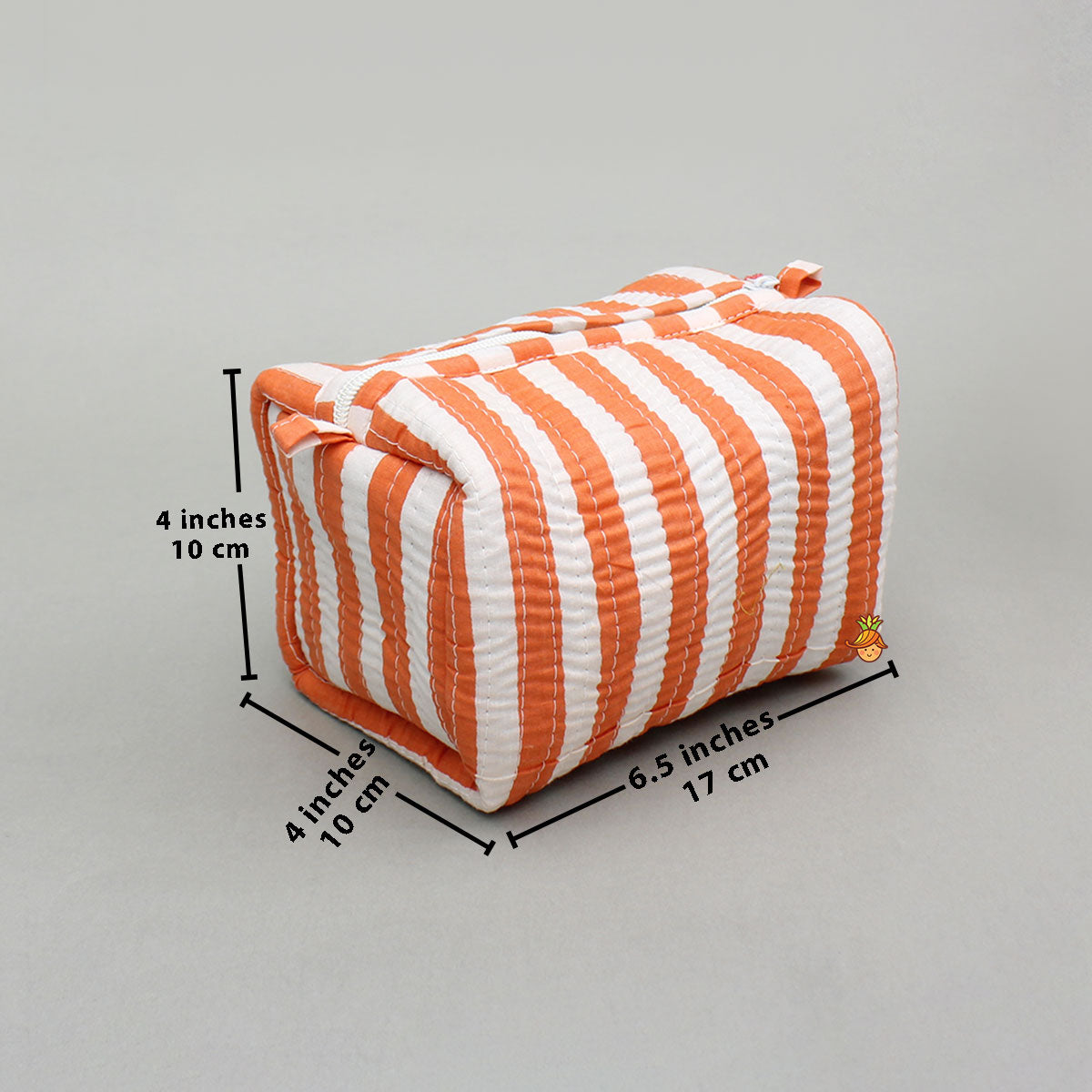 Striped Printed Pouch Bags - Set Of 2
