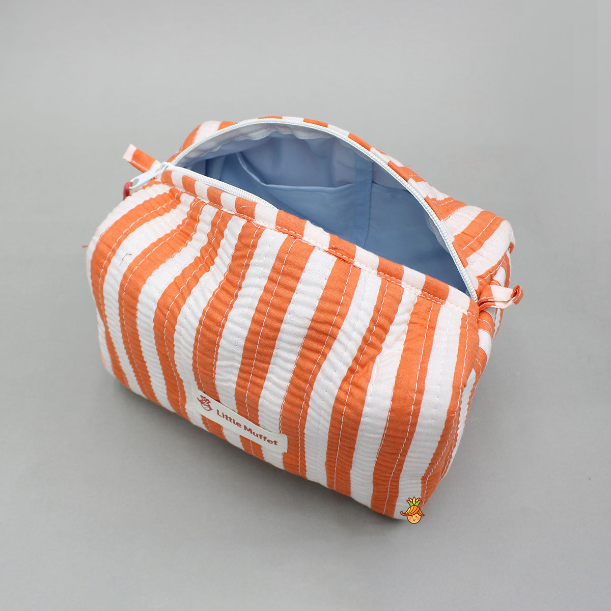 Striped Printed Pouch Bags - Set Of 2