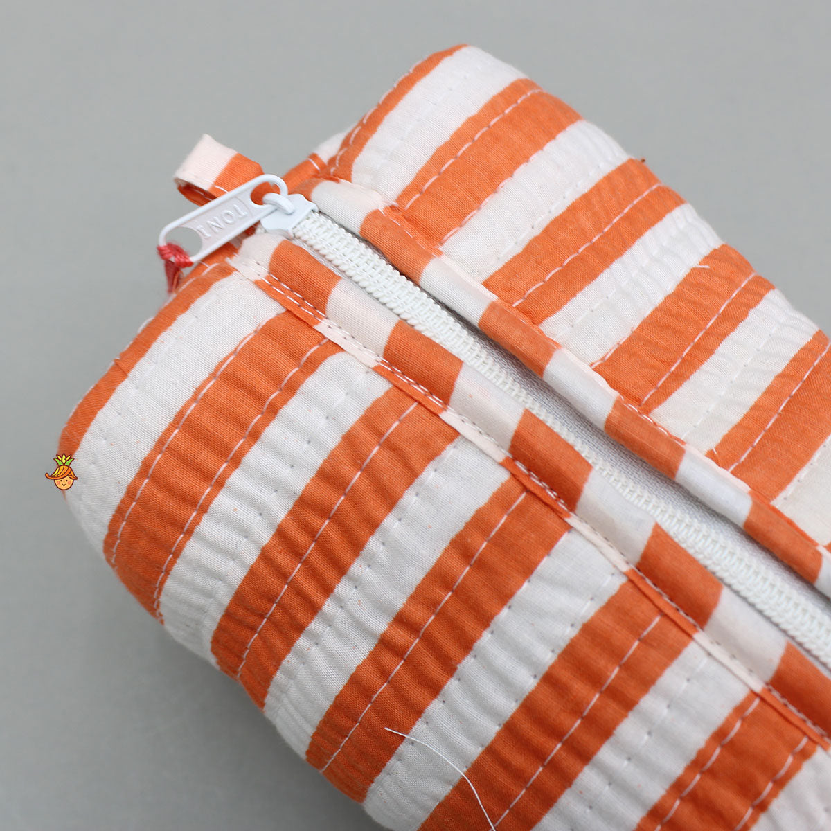 Striped Printed Pouch Bags - Set Of 2
