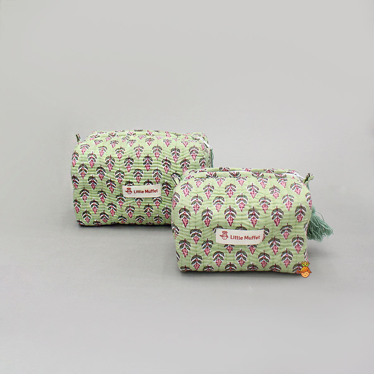 Fringe-Detailed Pouch Bags - Set Of 2