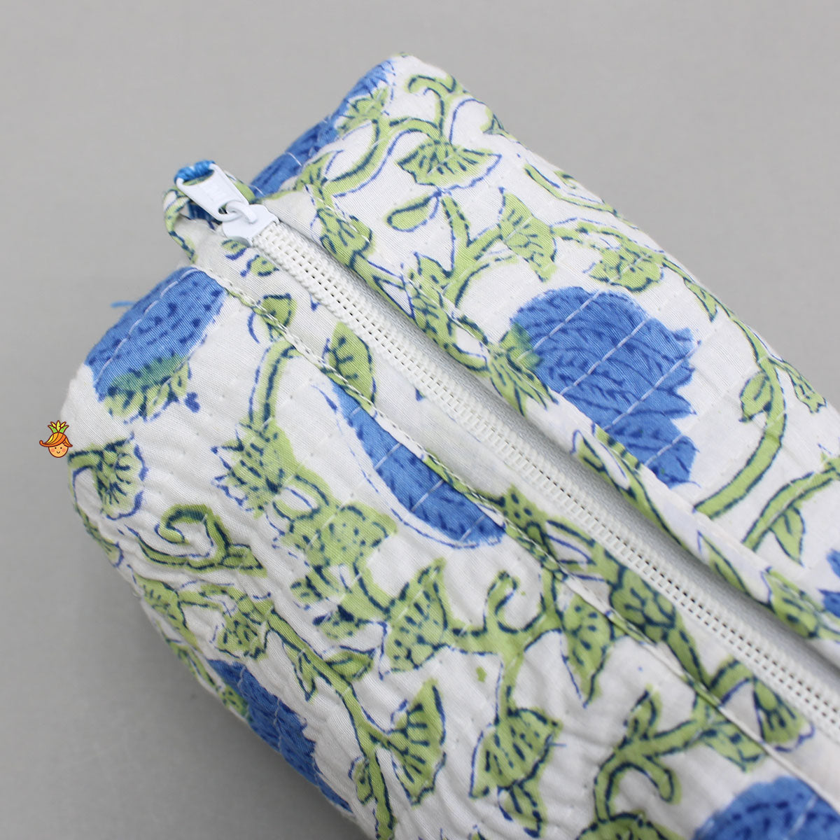 Block-Printed Blue Pouch Bags ? Set Of 2