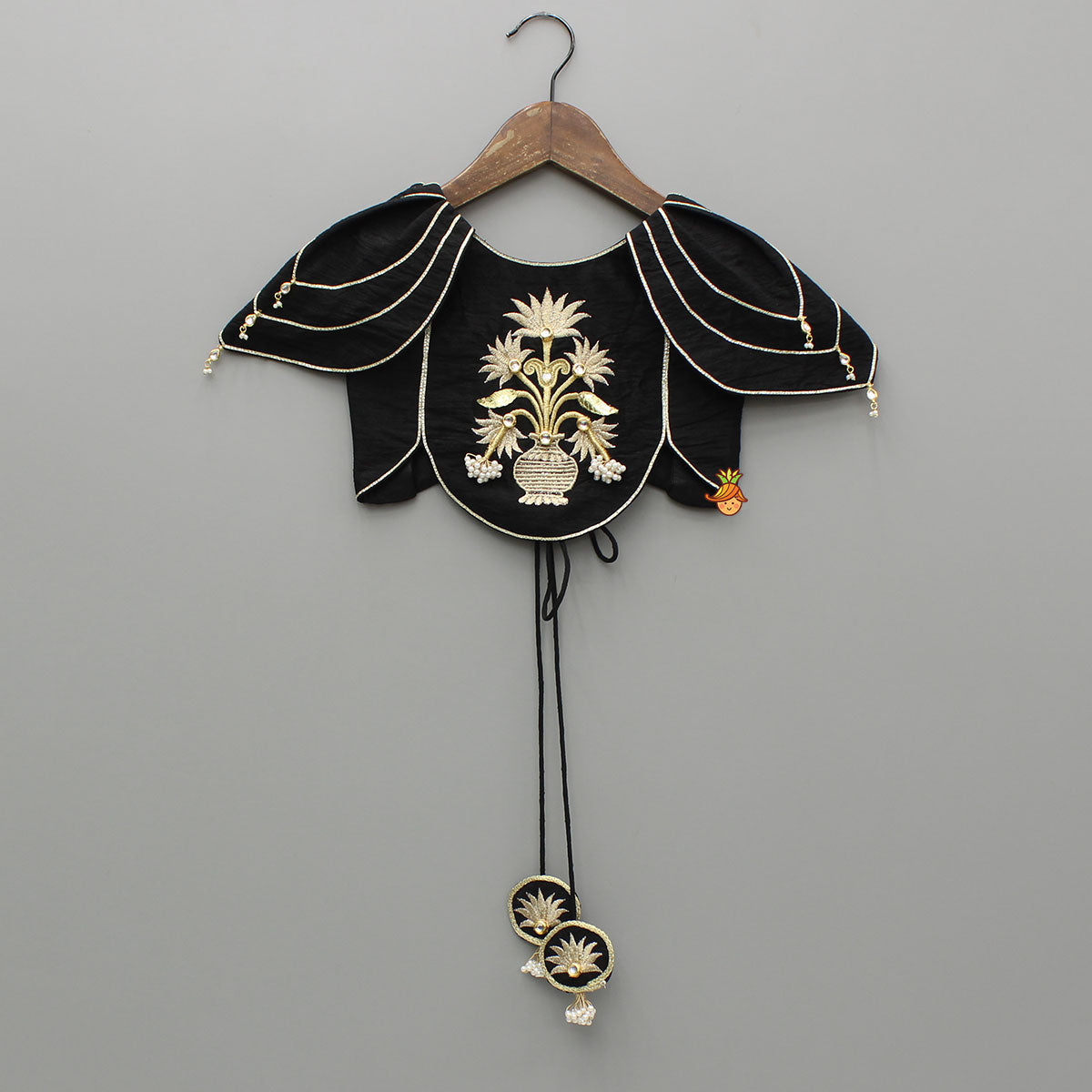 Black Embroidered Top And Lehenga With Dupatta