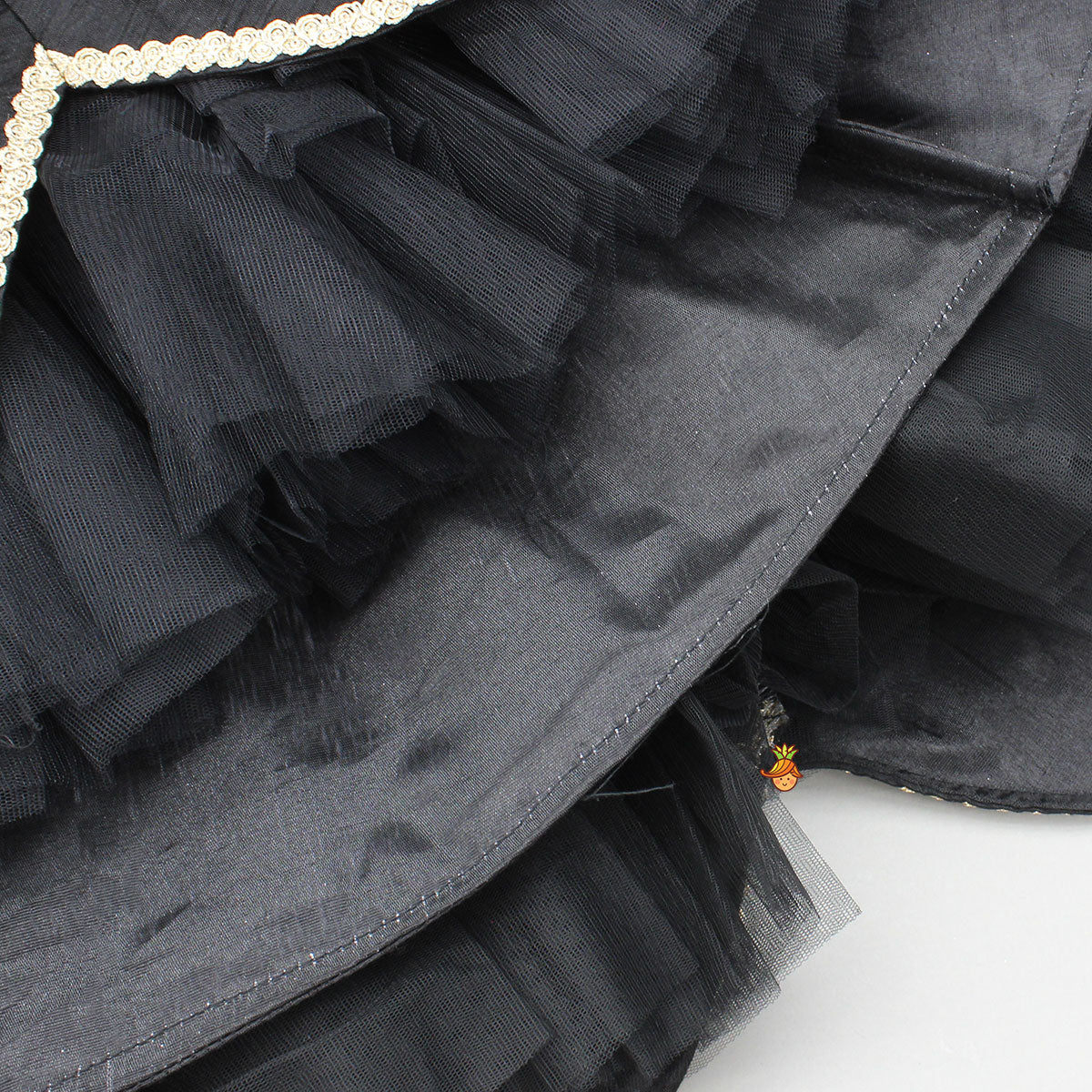 Black Embroidered Top And Lehenga With Dupatta