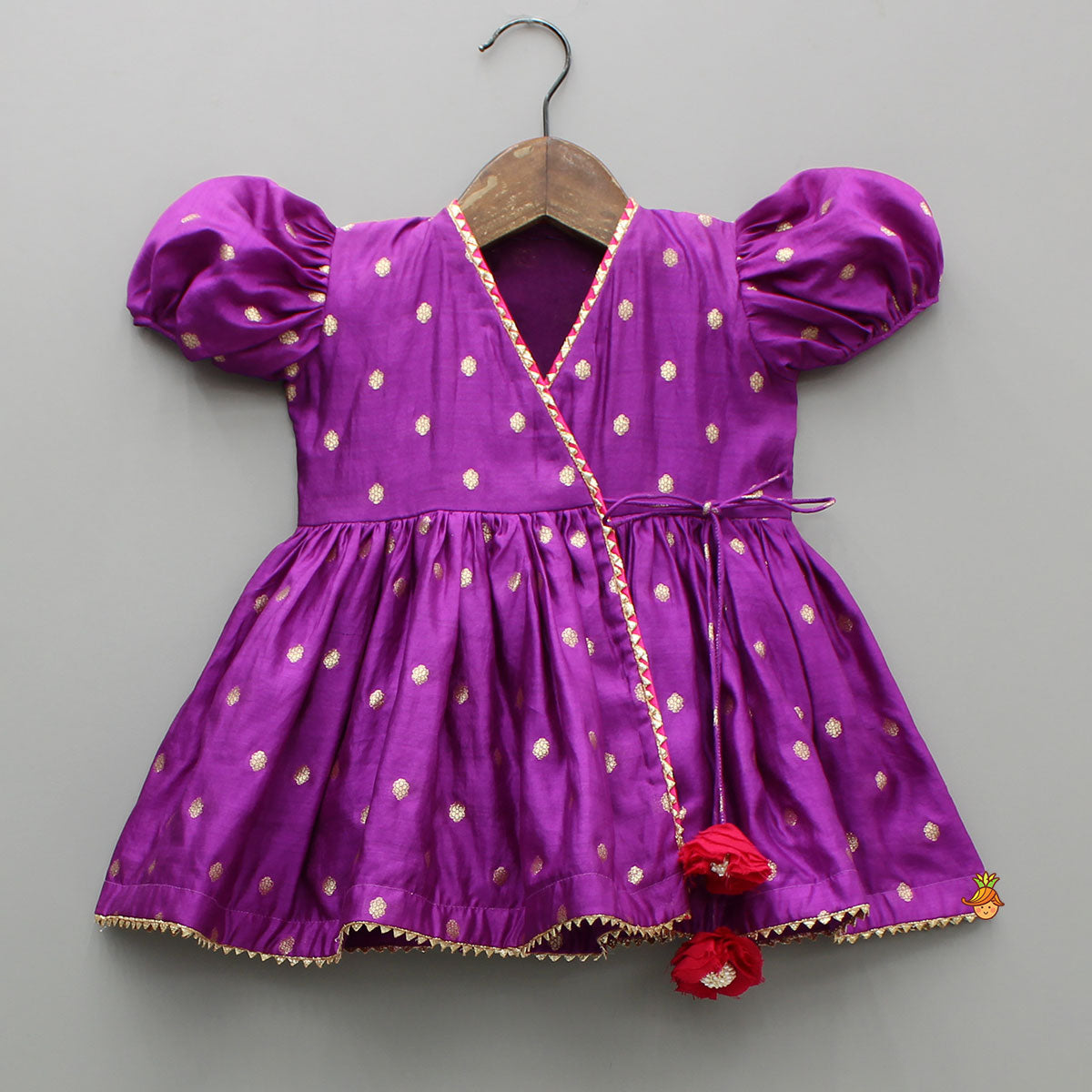 Purple Angarkha Style Kurti And Salwar