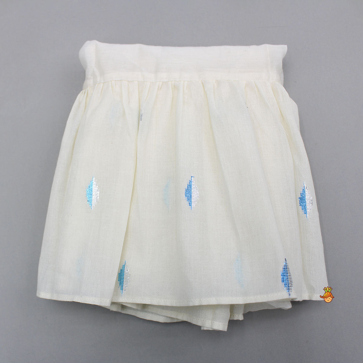 Striped Blue Off White Kurta With Palazzo And Ruffle Dupatta