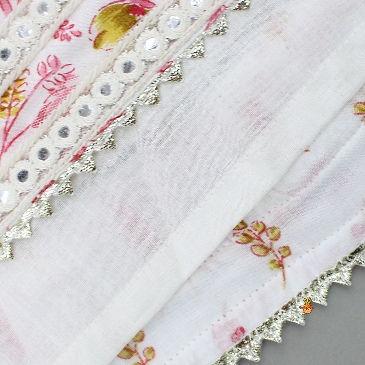 Floral Printed Tie Up Strappy Top And Lehenga