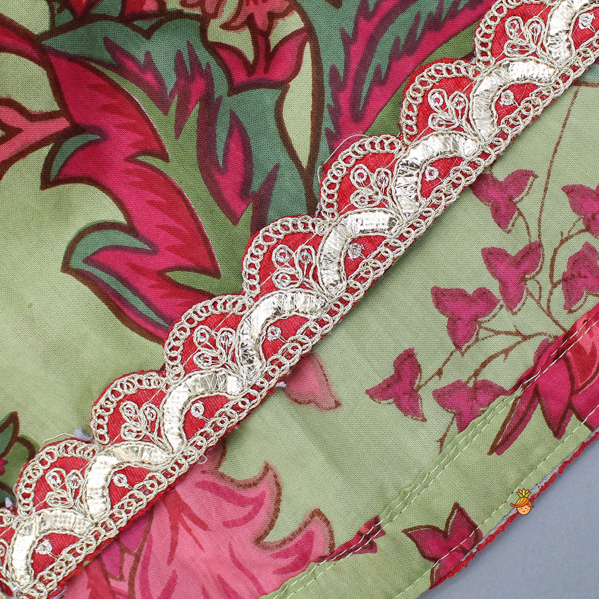 Multicolor Floral Printed Cotton Kurti With Dupatta