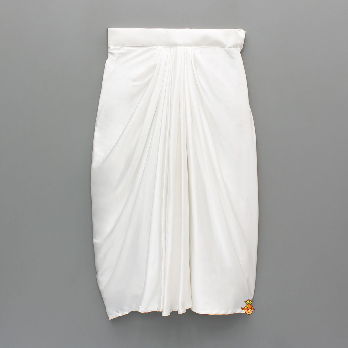 White Embroidered Embellished Halter Neck Top With Dhoti Style Skirt