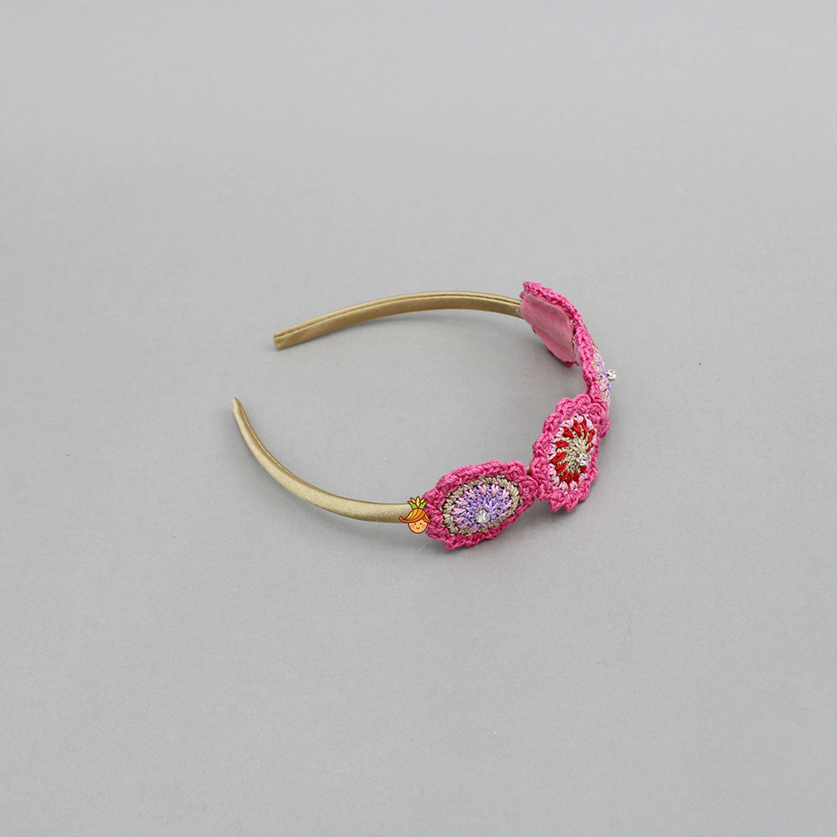 Pink Crochet Flowers Embellished Hairband