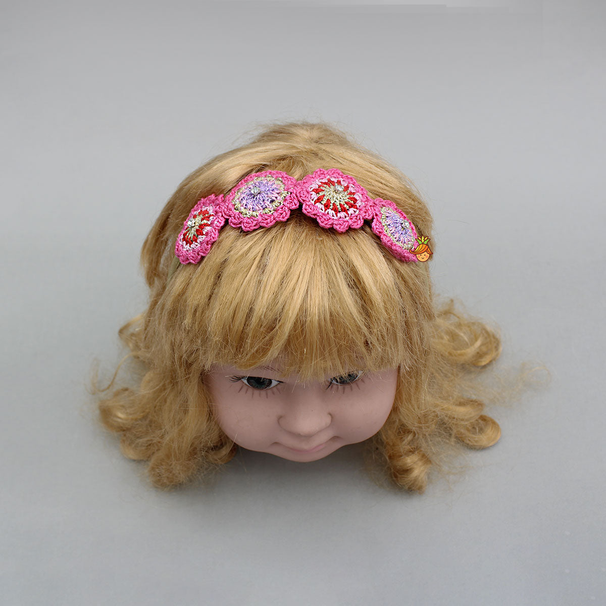 Pink Crochet Flowers Embellished Hairband