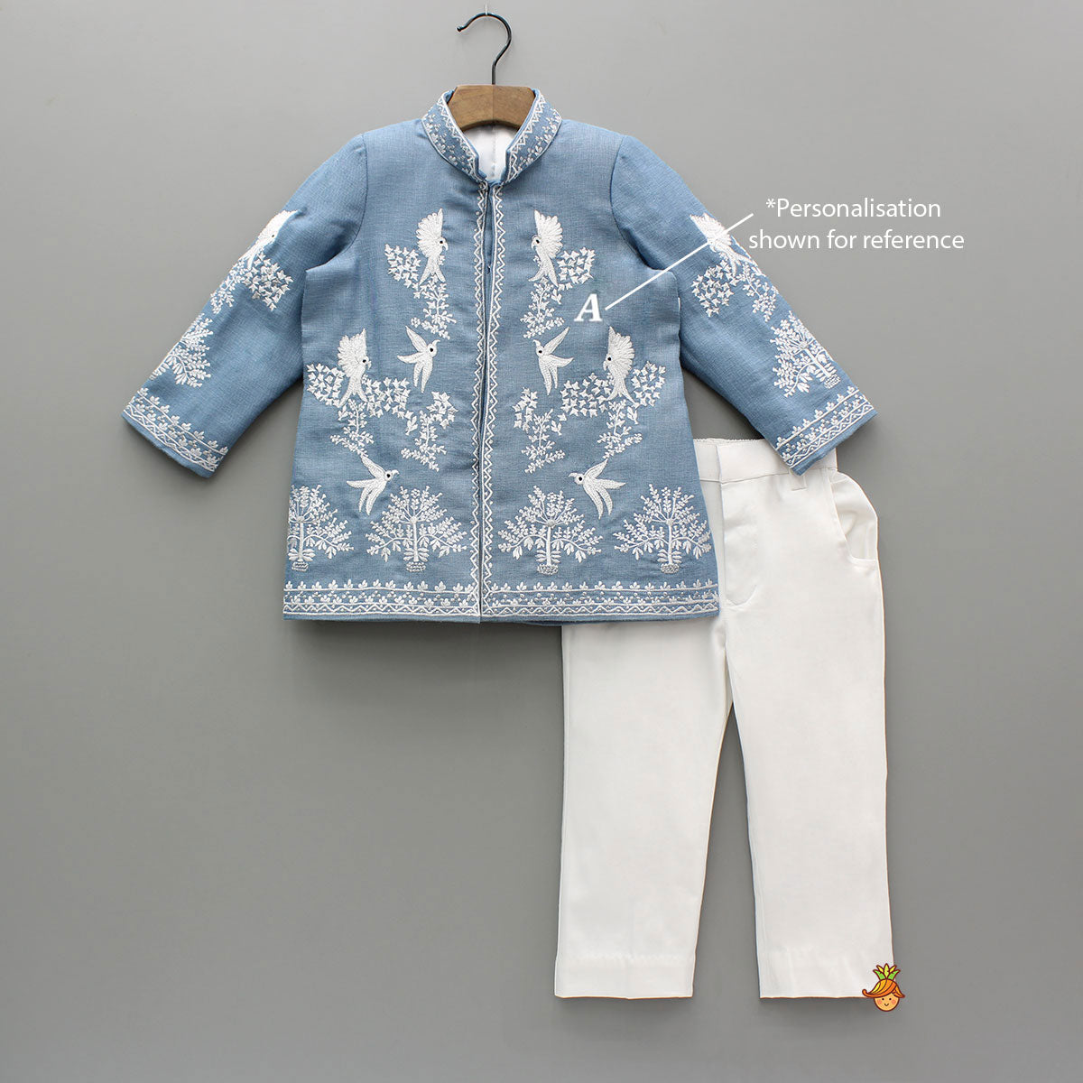 Bird Embroidered Sherwani And Pant