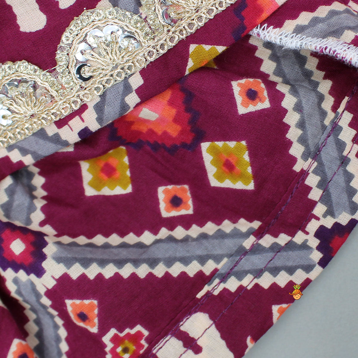Beautiful Patola-Printed Angarkha Style Kurti And Dhoti With Dupatta