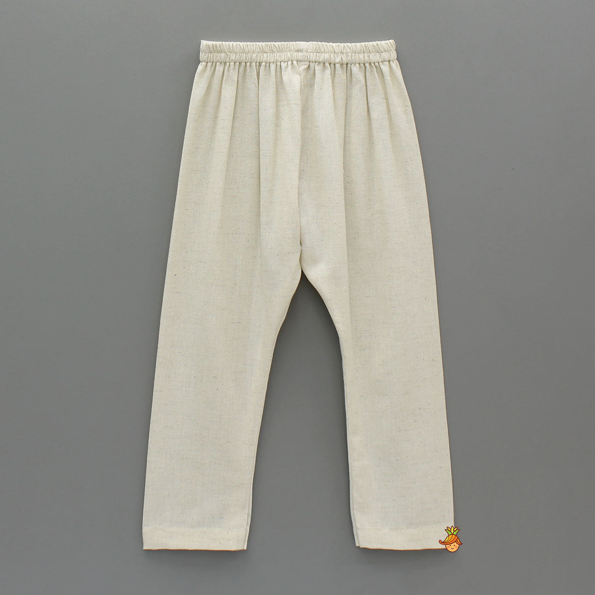 Off White Khadi Cotton Kurta With Tulip Printed Jacket And Pyjama