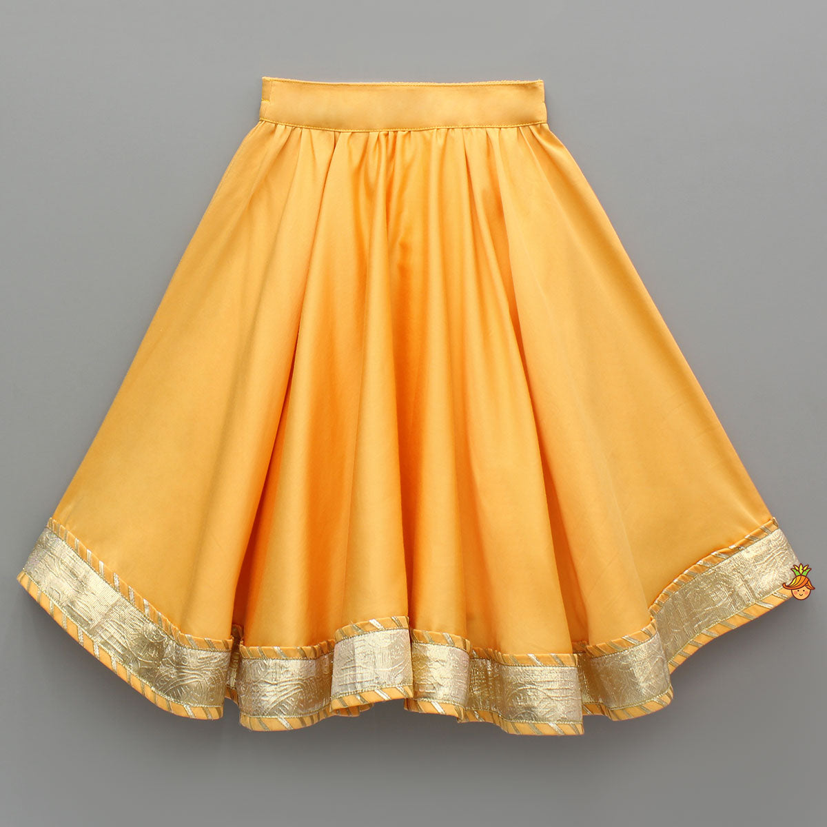 Orange Lace Top With Lehenga And Dupatta