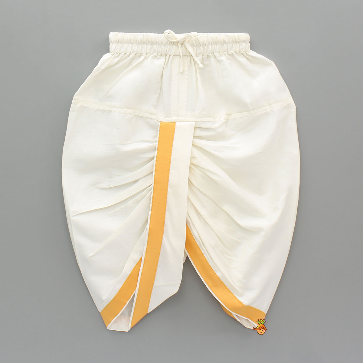 Orange Cotton Kurta With Dhoti