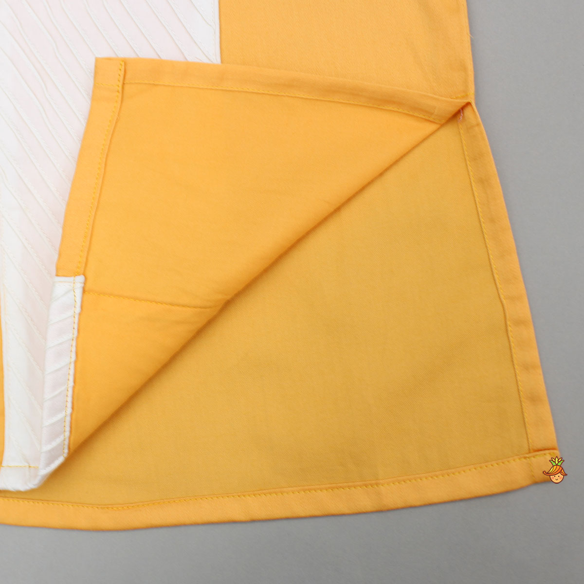 Orange Cotton Kurta With Dhoti