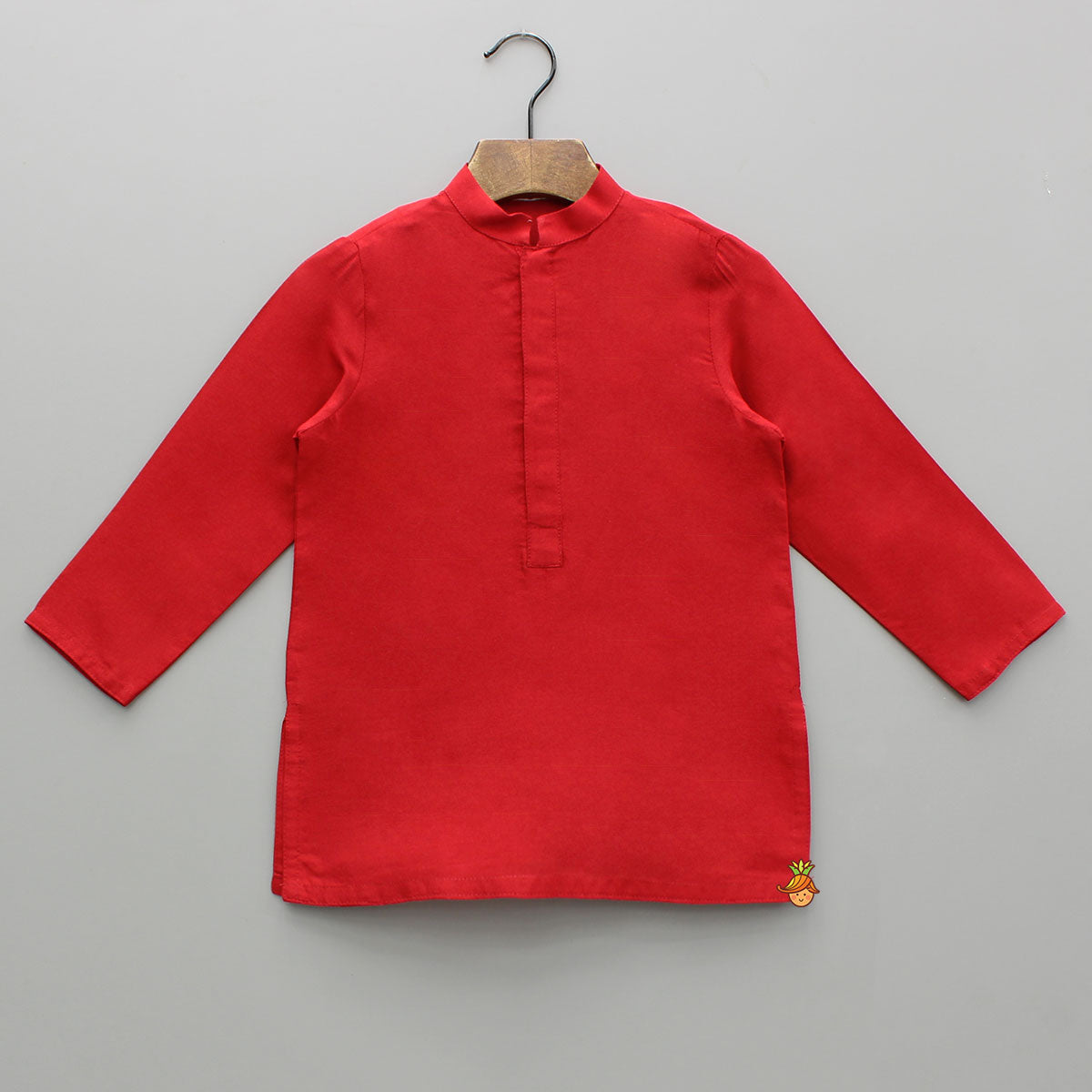 Red Kurta With Geometric Printed Embroidered Jacket And Pyjama