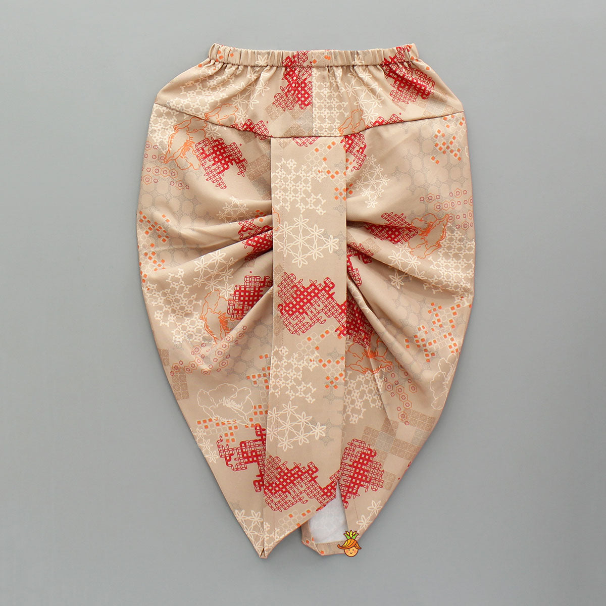 Zardozi Embroidered Front Placket Red Kurta And Printed Dhoti