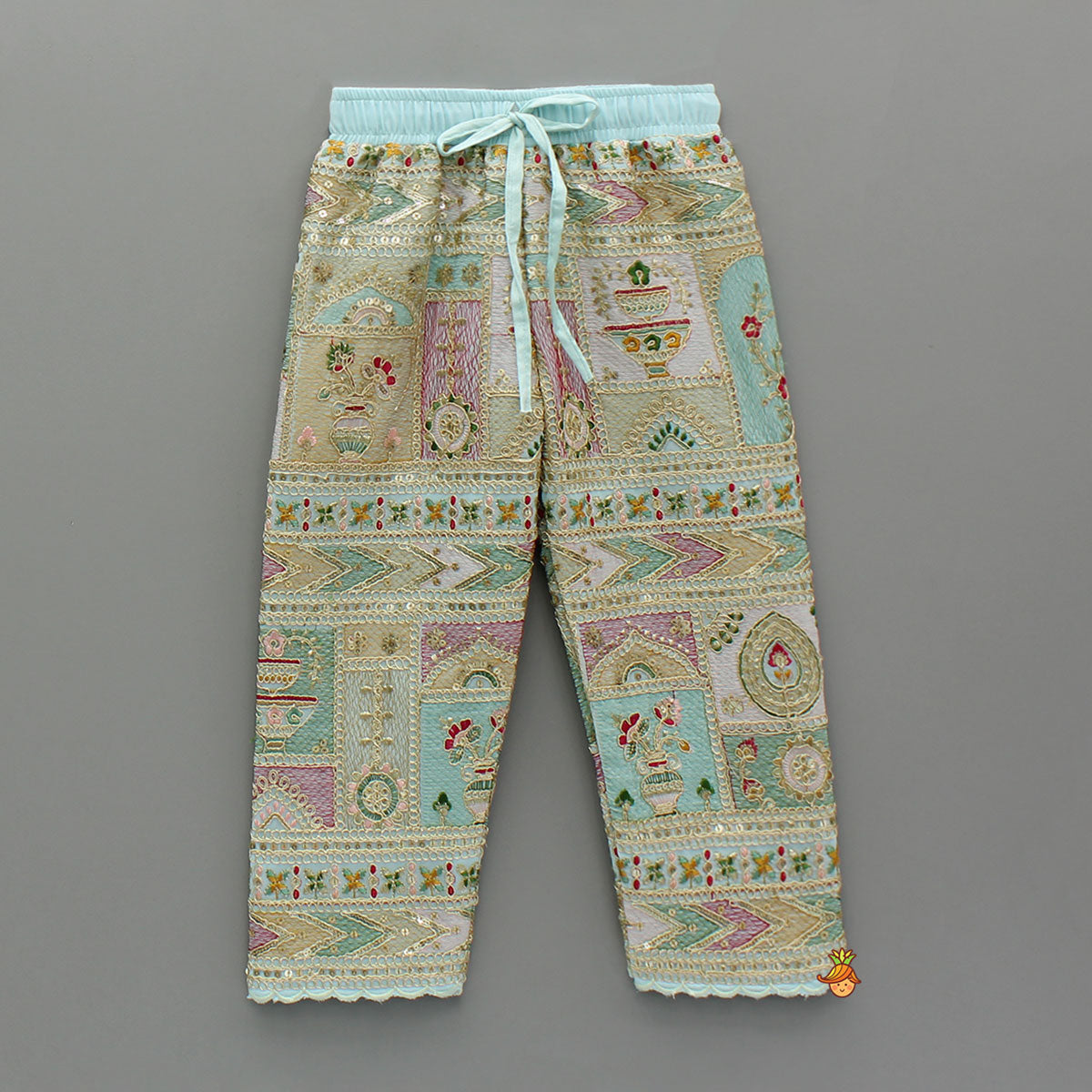 Blazer Style Blue Top And Heavy Zari Embroidered Pant