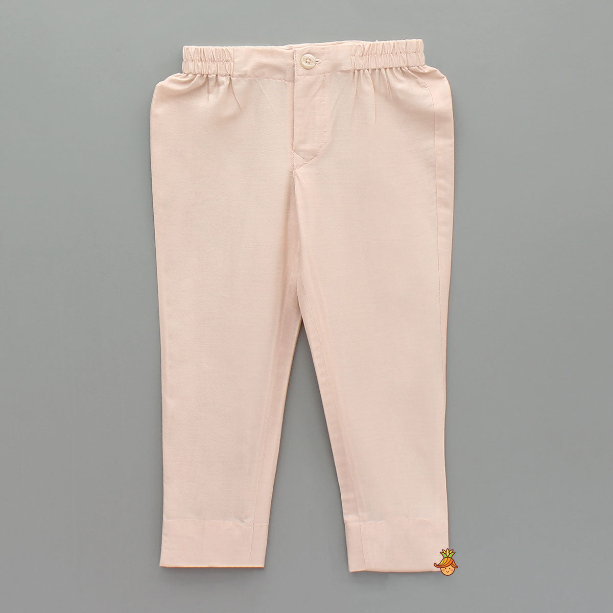 Chevron-Embroidered Pink Kurta And Pant