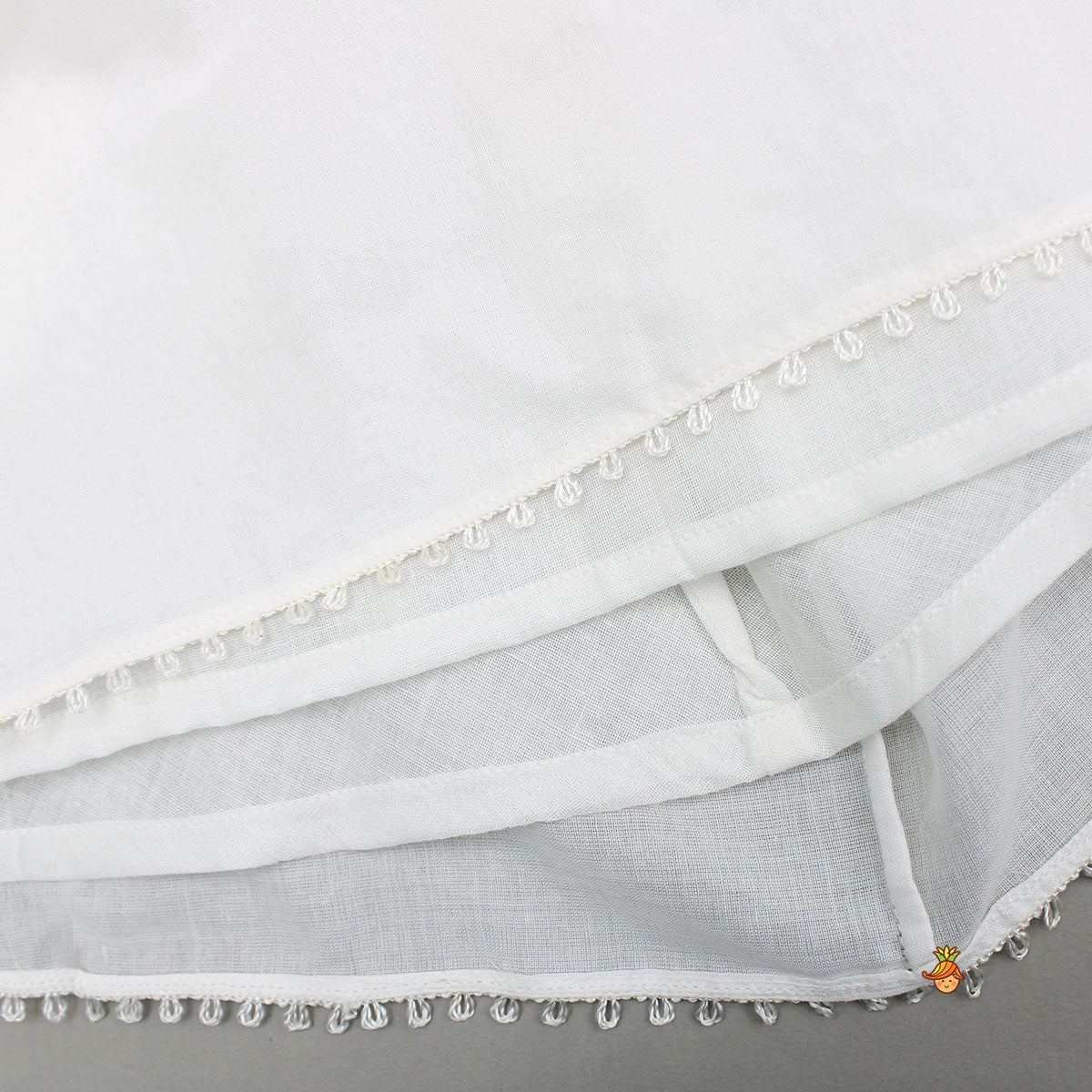 White Smocked Strappy Dress With Embroidered Waistcoat
