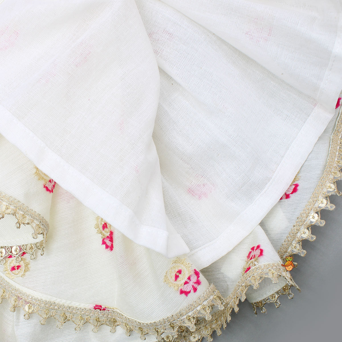 Block Print Off-White Kurta And Palazzo Set