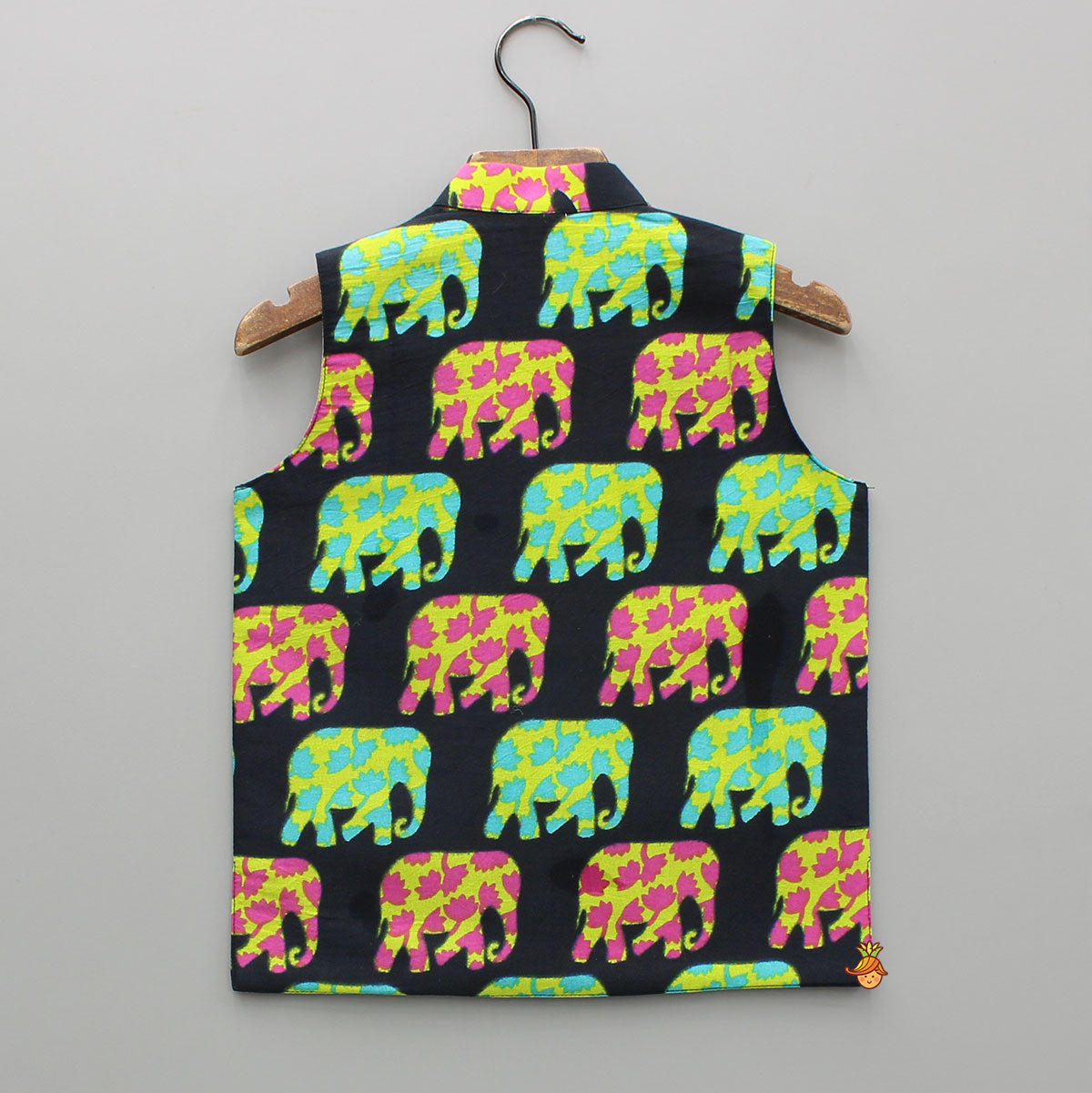 Black Animal Printed Multicolor Jacket