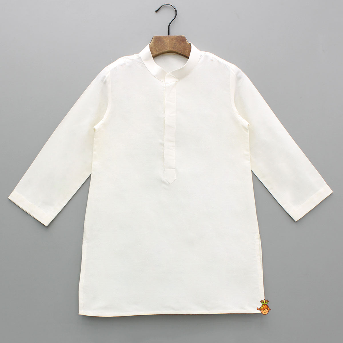 White Kurta With Asymmetric Black Jacket And White Pyjama