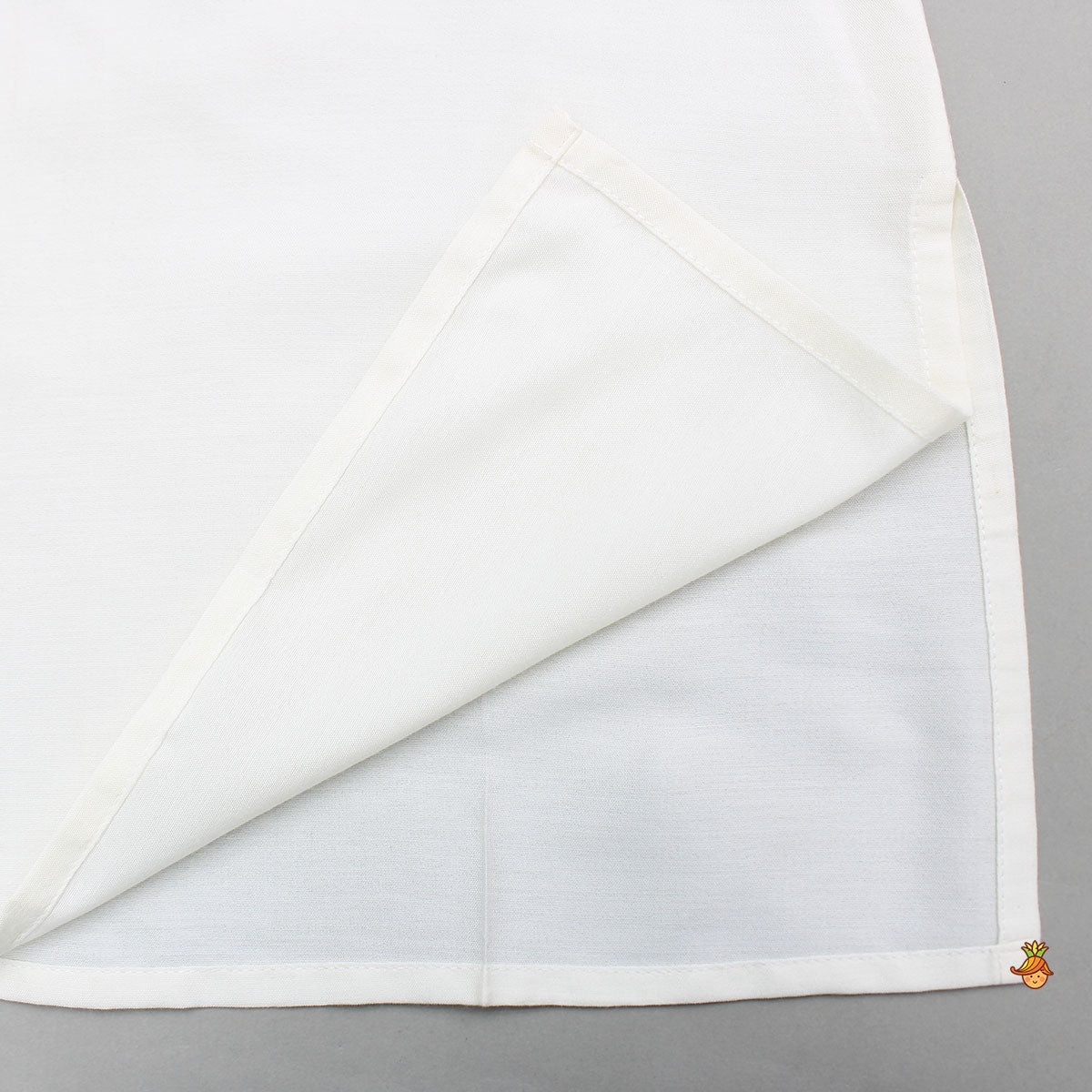 White Kurta With Asymmetric Black Jacket And White Pyjama
