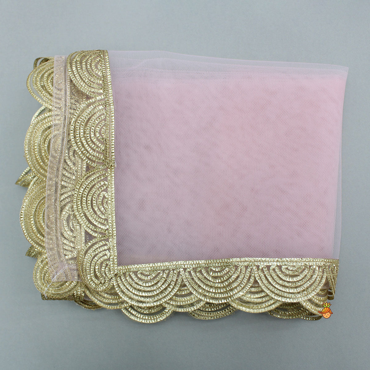 Pink Shimmery Sequin Embroidered Top With Flared Lehenga And Matching Dupatta