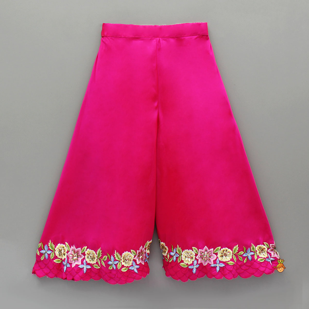 Pink Embroidered Full Sleeves Top And Palazzo