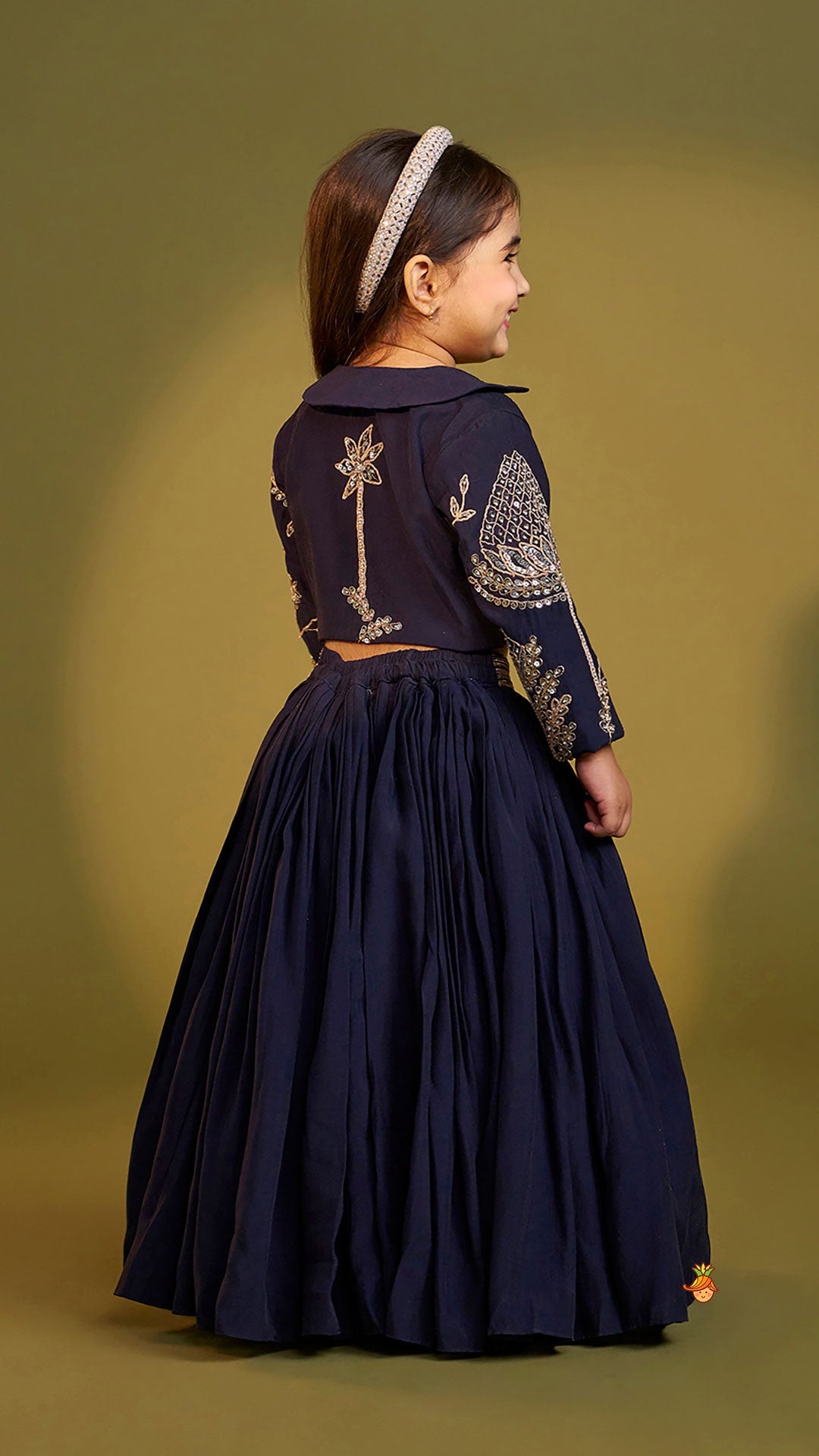 Heavy Embroidered Blue Top And Lehenga