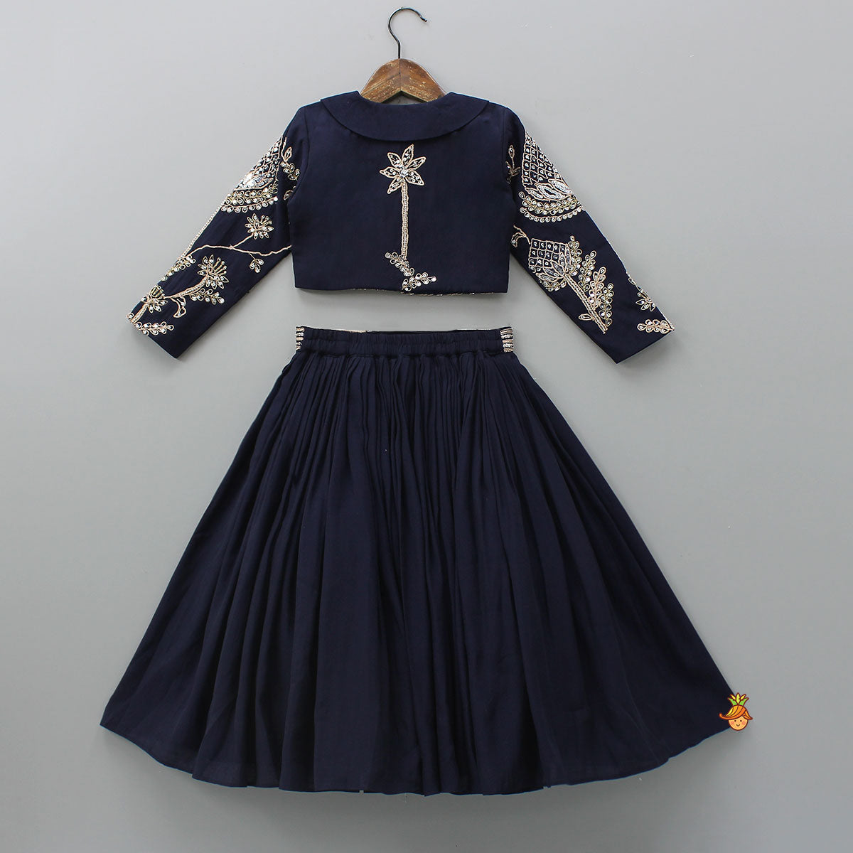 Heavy Embroidered Blue Top And Lehenga