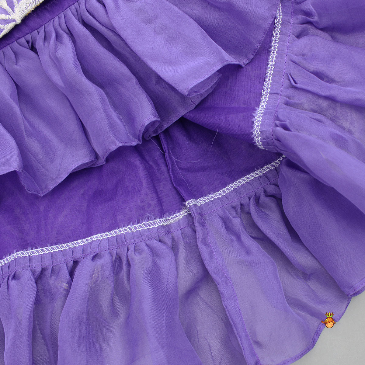 Purple Halter Neck Top And Thread Embroidered Lehenga
