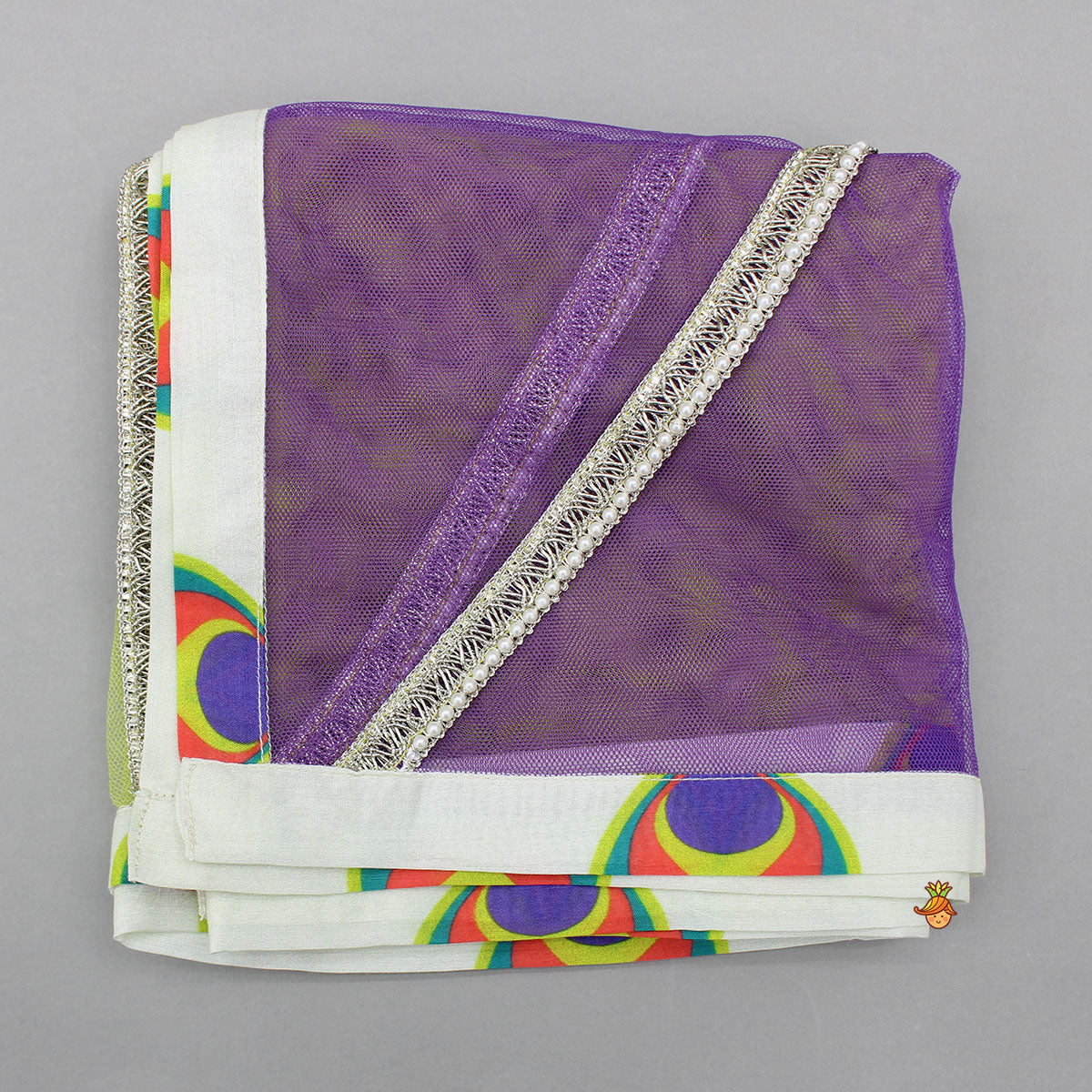 Morpankh Print Frill Top And Ghagra With Dupatta