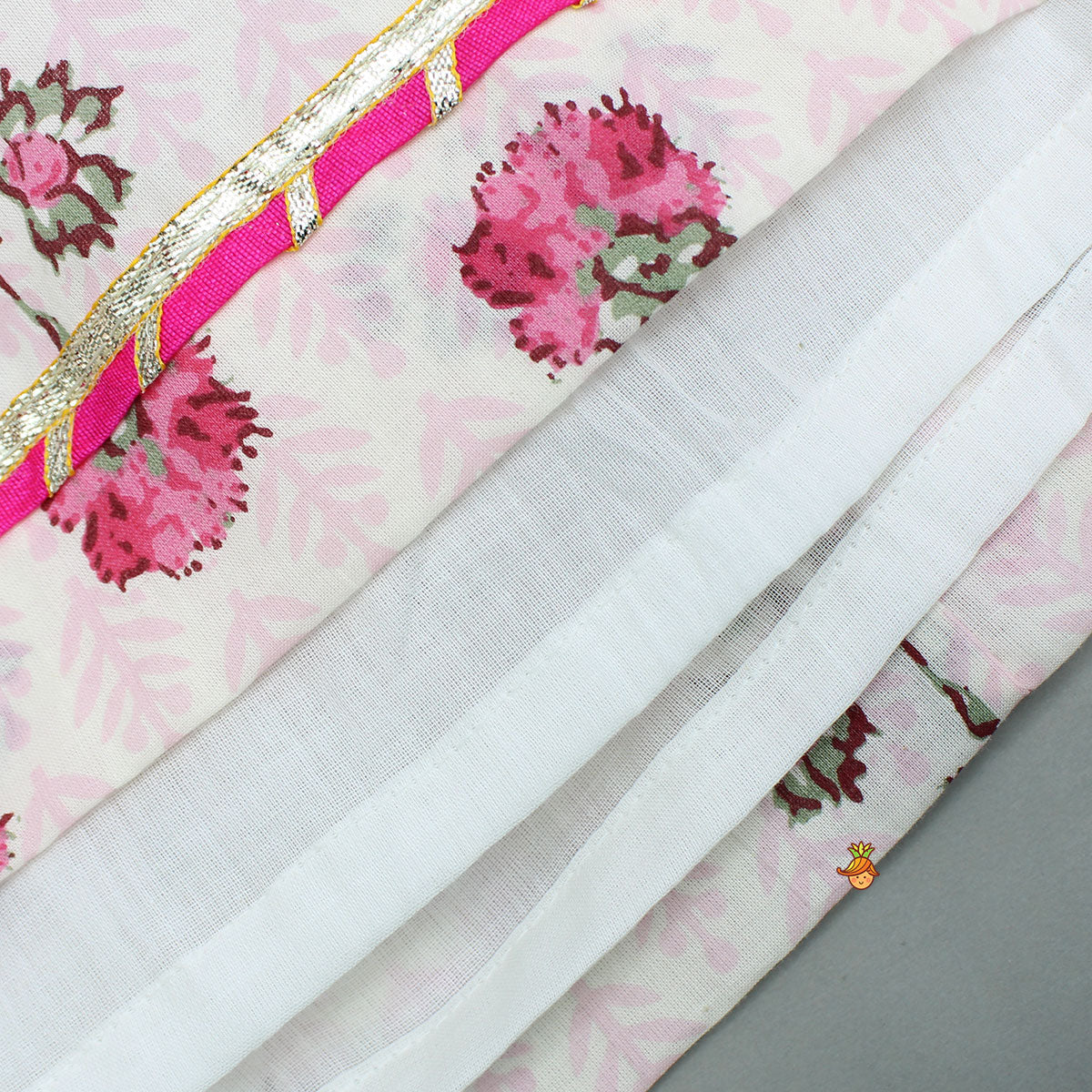Goddess Embroidered Pink Top And Beautiful Tassels Embellished Lehenga With Matching Sling Bag