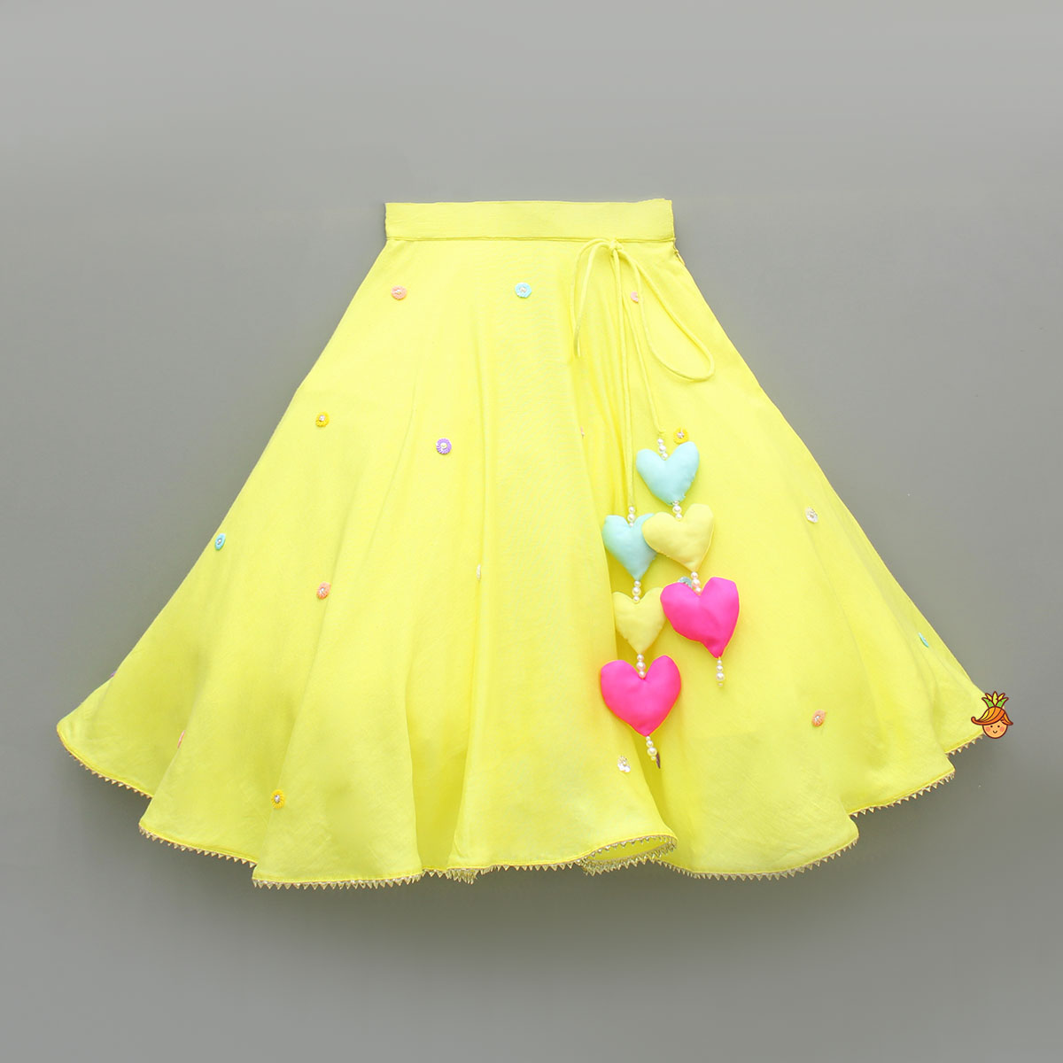 Yellow Beaded Embroidery Top With Lehenga