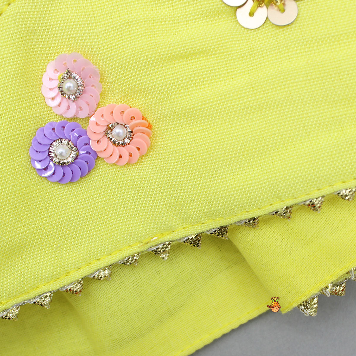 Yellow Beaded Embroidery Top With Lehenga