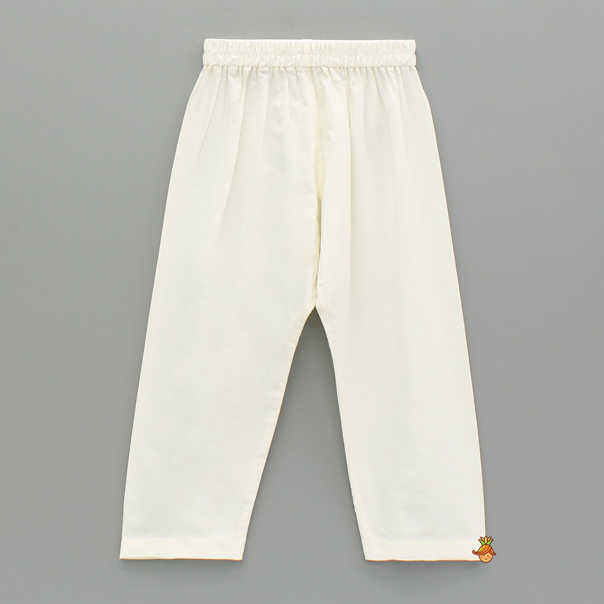 Lemon Yellow Chanderi Kurta With White Pyjama