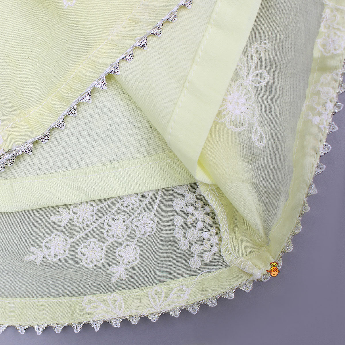 Yellow Thread Embroidered Kurti And Sharara