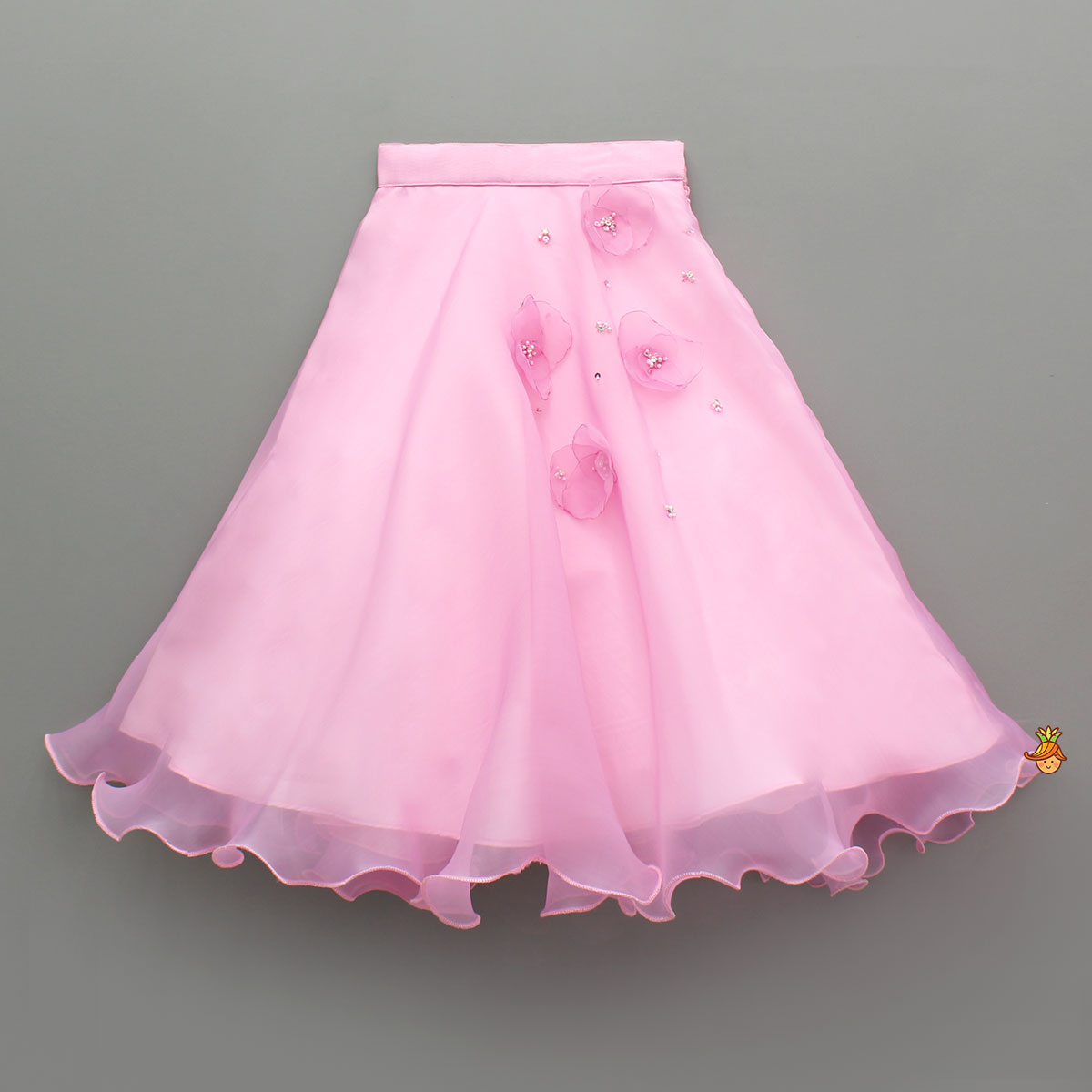 Pink Sequin Embellished Top With Lehenga