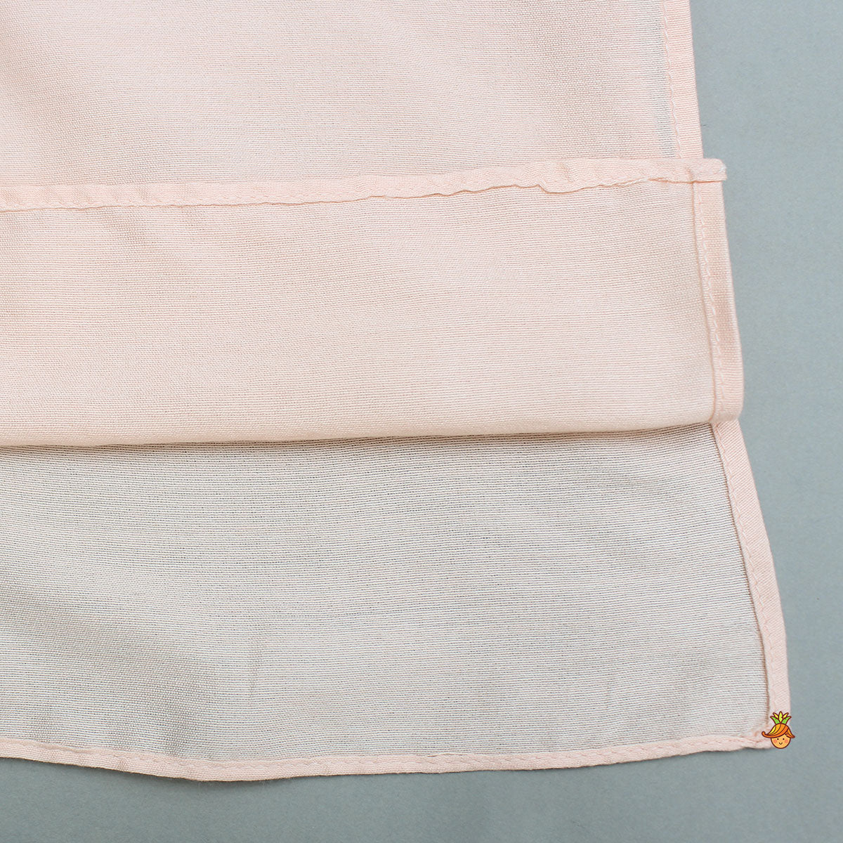 Peach Kurta With Front Printed Jacket And Pyjama