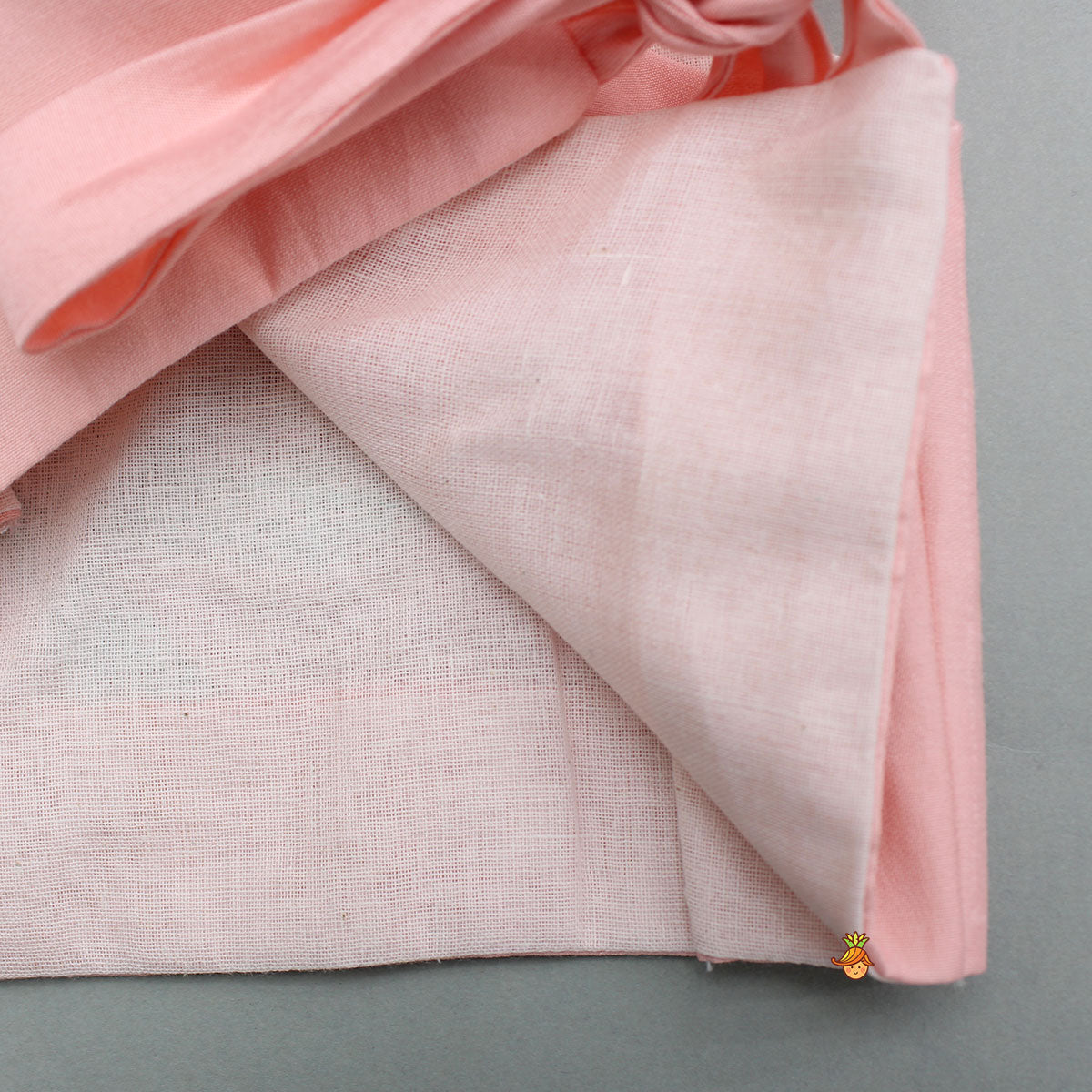 Peach Embroidered Silk Top With Lehenga