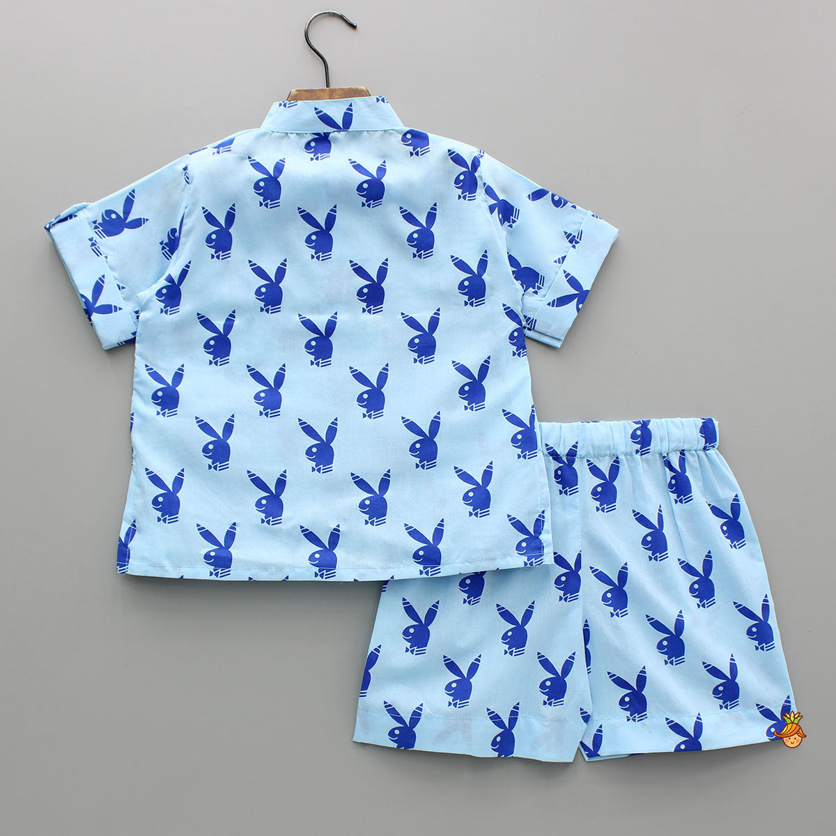 Blue Printed Cotton Sleepwear